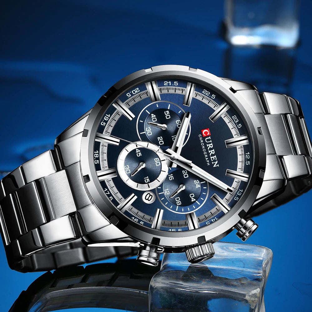Luxury Wrist Watch Quartz Clock Waterproof