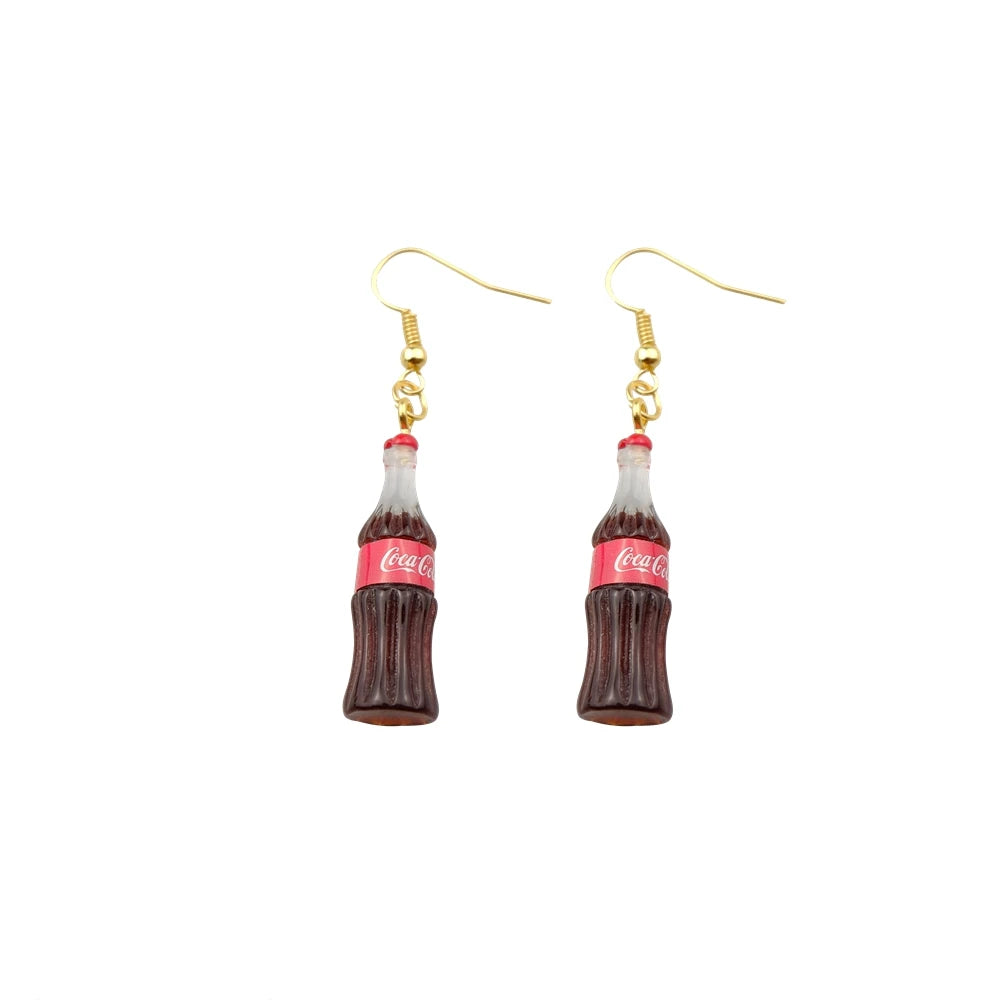 Cute Children Drink Drop Earrings Handmade Jewelry