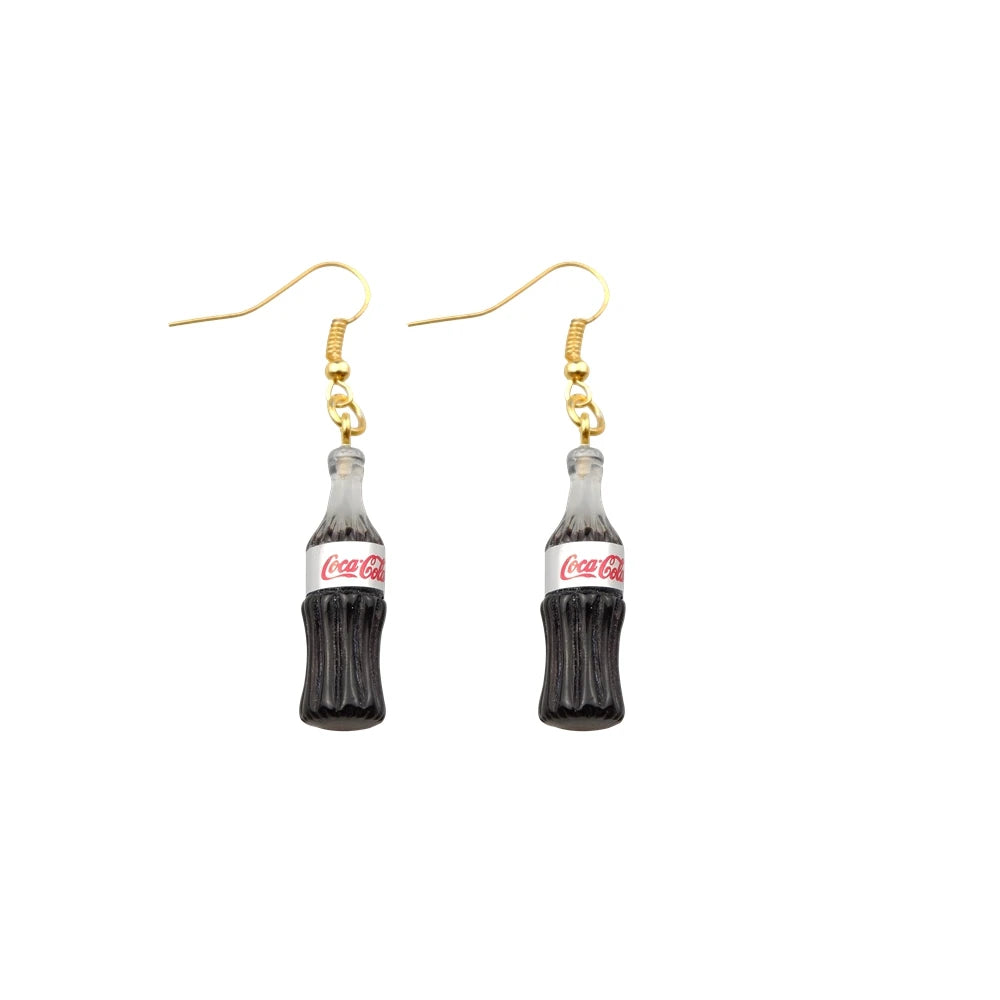 Cute Children Drink Drop Earrings Handmade Jewelry