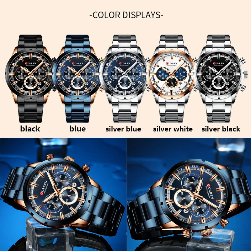 Luxury Wrist Watch Quartz Clock Waterproof