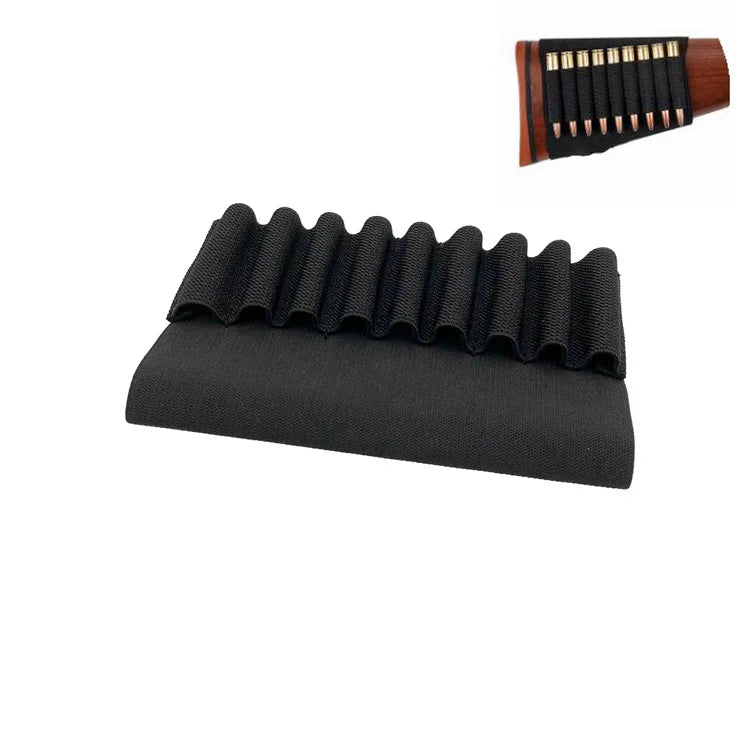 Tactical Butt Stock 9 Rounds Shells Holder Cartridges Ammo Carrier Bullet Pouch for MP 512-36 Elastic Butt Stock Ammo Pouch