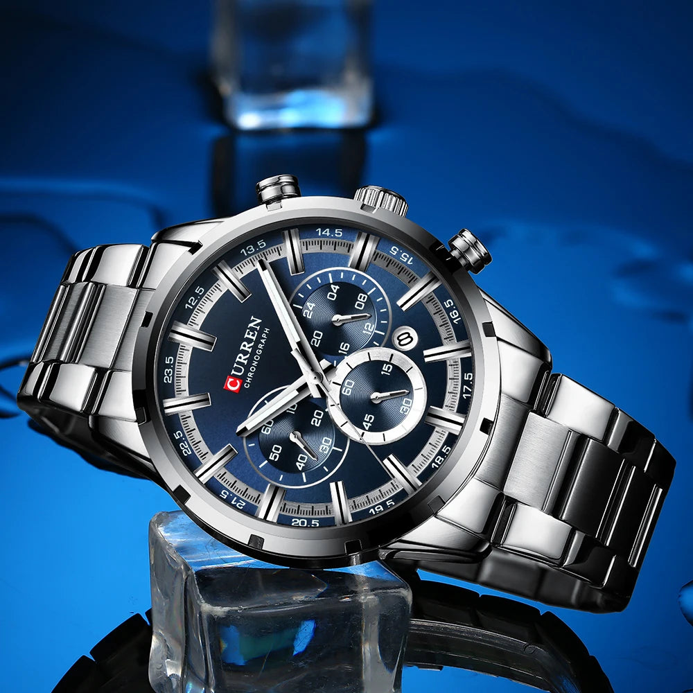 Luxury Wrist Watch Quartz Clock Waterproof