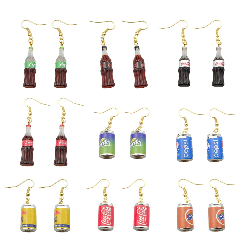 Cute Children Drink Drop Earrings Handmade Jewelry