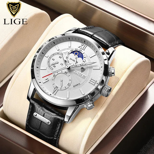 Luxury Leather Casual Quartz waterproof watch