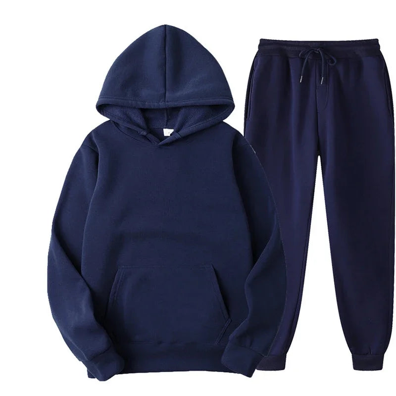 Drawstring Sportswear Pants Set