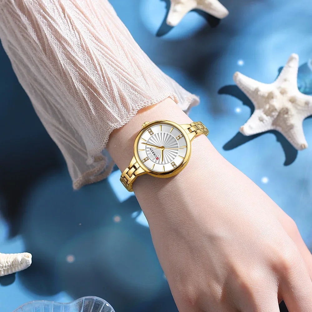 Quartz Watch Elegant Waterproof Stainless Steel Wristwatch