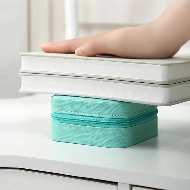 Mini Jewelry Storage Box Portable Home Travel Earrings Necklace Storage Case for Women Ring Organizer PU Leather Display Case