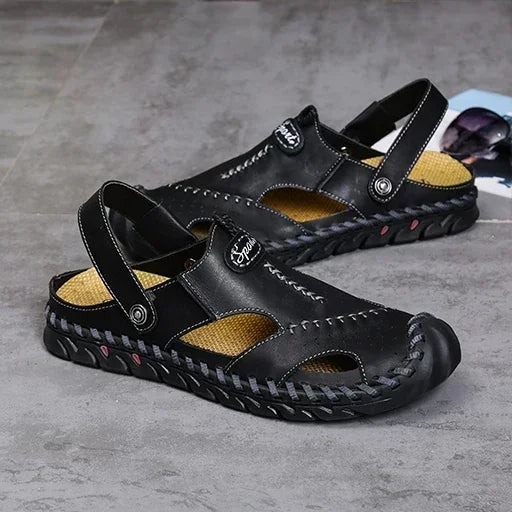Genuine Leather Sandals Men's Comfortable Slipper Summer Man Sandals 2024 Trending Man's Leather Sandal Designer Men's Shoes
