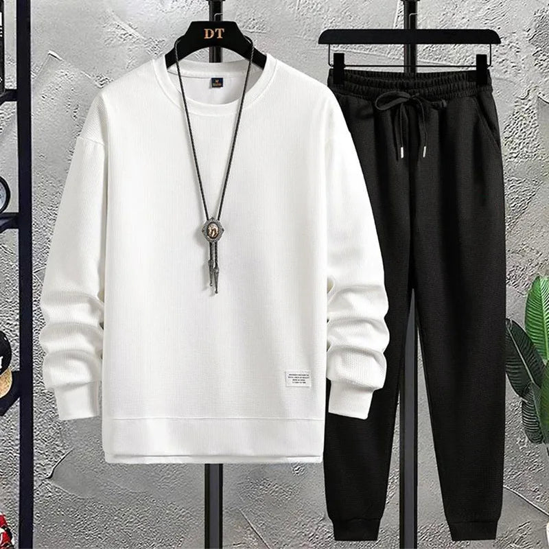 Men's Athletic Tracksuit 2 Piece Waffle Hoodie