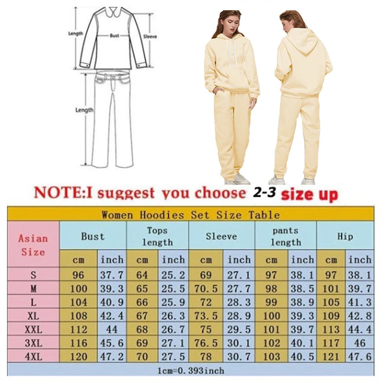 Women's Tracksuit Two Piece Set with Drawstring