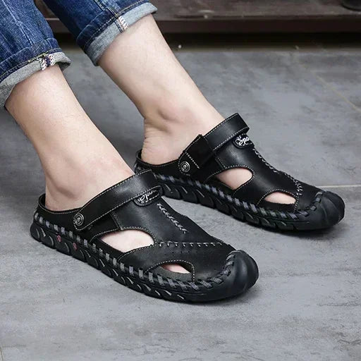 Genuine Leather Sandals Men's Comfortable Slipper Summer Man Sandals 2024 Trending Man's Leather Sandal Designer Men's Shoes