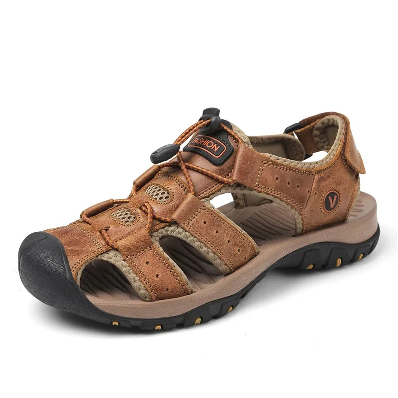Hot Sale Summer Men's Sandals Outdoor Non-slip Men's Beach Sandals Handmade Genuine Leather Men's Shoes Fashion Men Sneakers