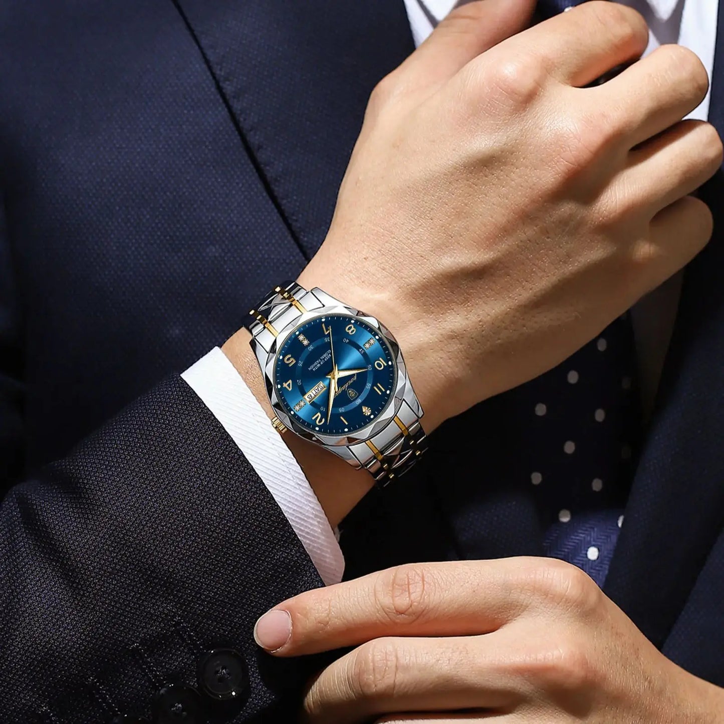 Men Quartz Waterproof Wristwatch Stainless Steel