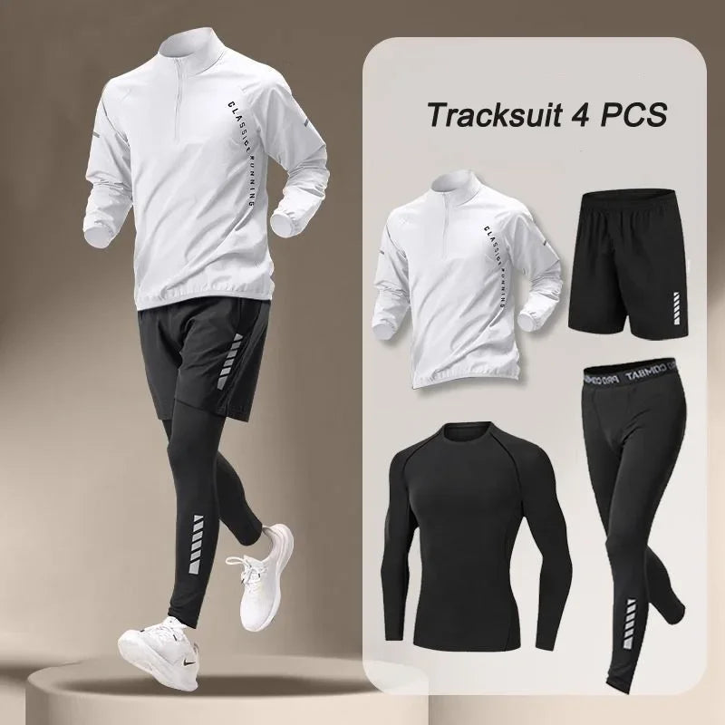 Men's Quick Dry Jacket Outdoor Fitness Running Set