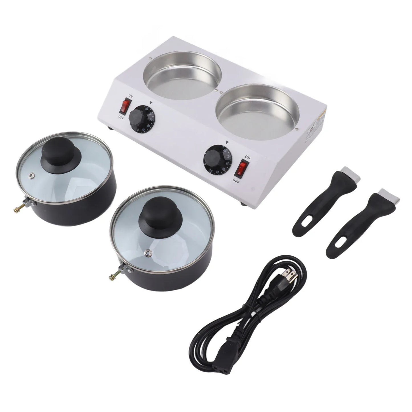 2 Tanks Chocolate Melting Machine Constant Temperature Electric Tempering Pot for Kitchen Baking 80W