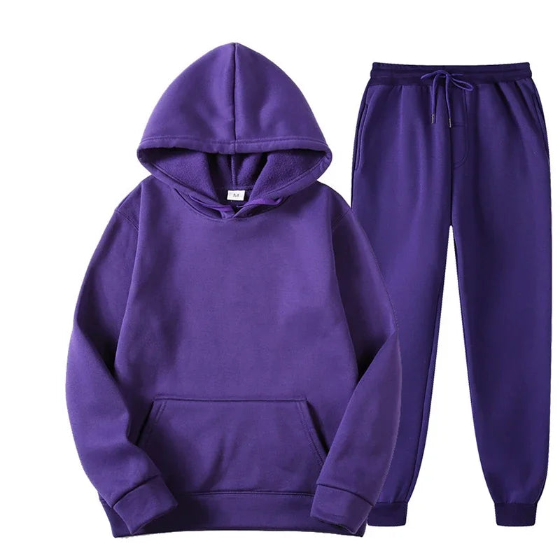 Drawstring Sportswear Pants Set