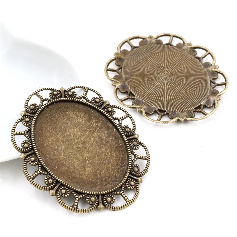 Fashion 5pcs 30x40mm Inner Size Antique Silver Plated Charms