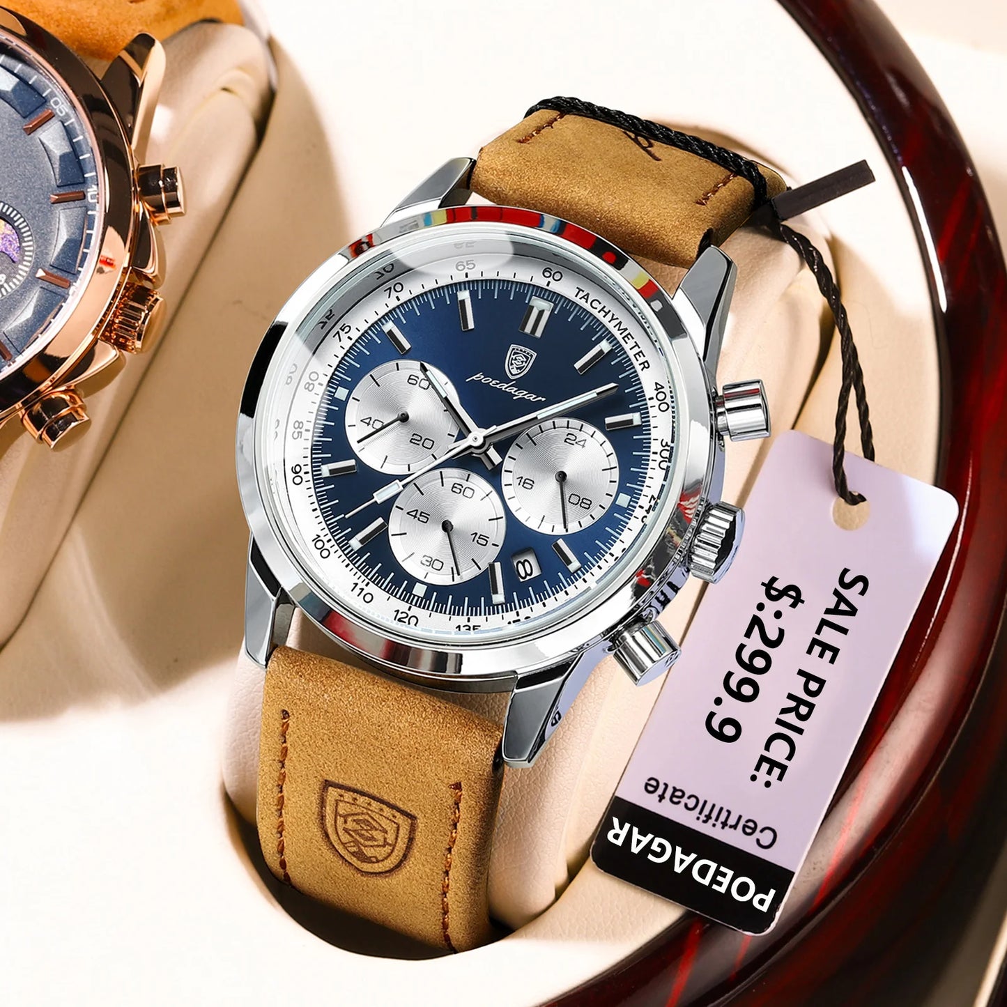 Waterproof Leather Sport wristwatch