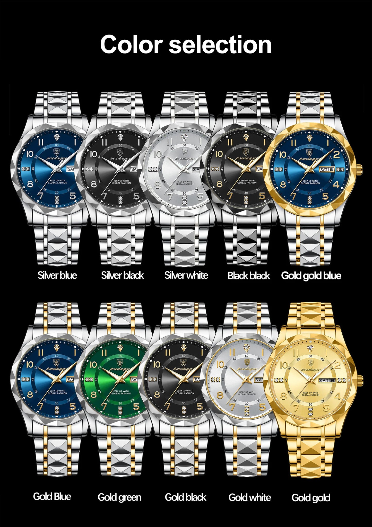Men Quartz Waterproof Wristwatch Stainless Steel