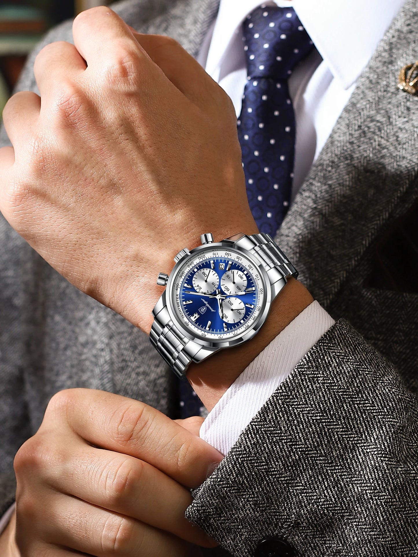 Waterproof Men's Quartz Watch Stainless Steel