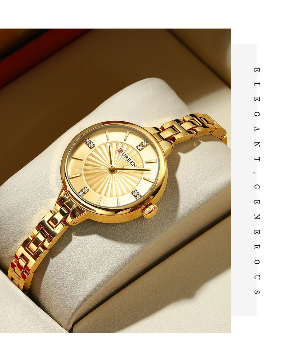 Quartz Watch Elegant Waterproof Stainless Steel Wristwatch