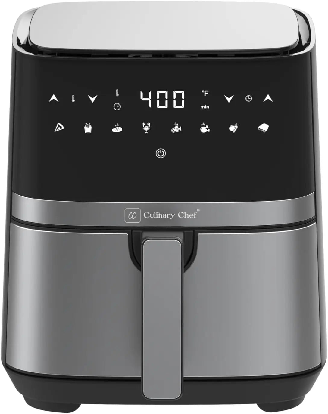 5.8-Quart Electric Air Fryer, Adjustable Temperature, Touch Panel Control, One-Touch Cook Functions, and 360° Rapid Cooking, 135