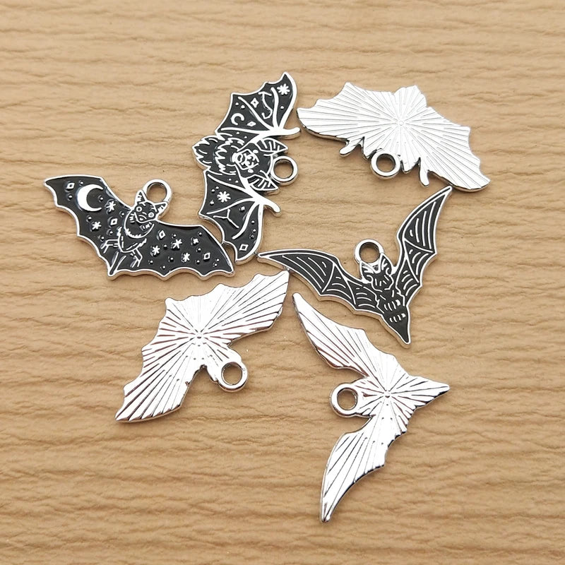 Bat Charm for Jewelry Making Enamel Necklace Pendant Keychain