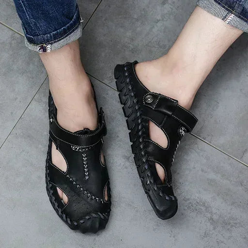 Genuine Leather Sandals Men's Comfortable Slipper Summer Man Sandals 2024 Trending Man's Leather Sandal Designer Men's Shoes