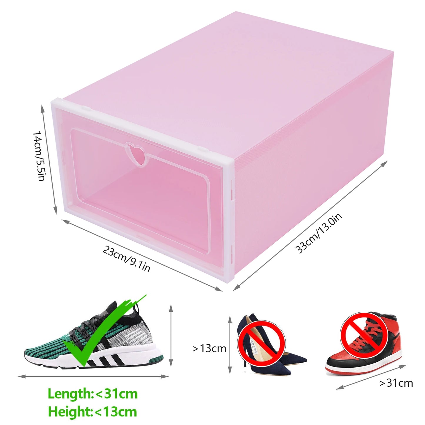 20 stackable flip style shoe boxes with colored squares cabinets