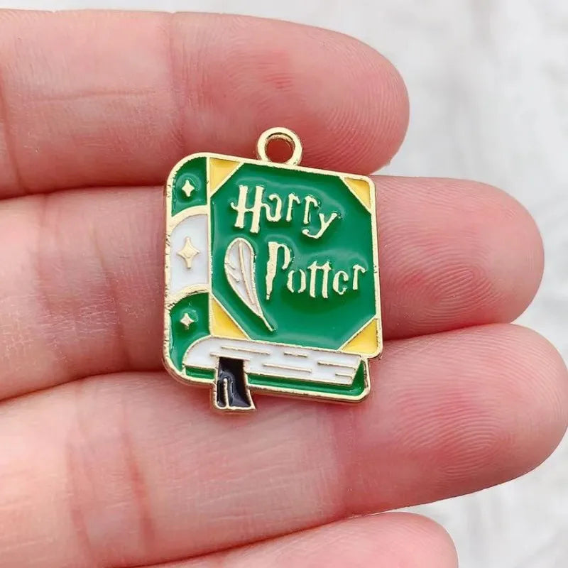 10Pcs Cartoon Enamel Metal Magic College Book Charm Pendants