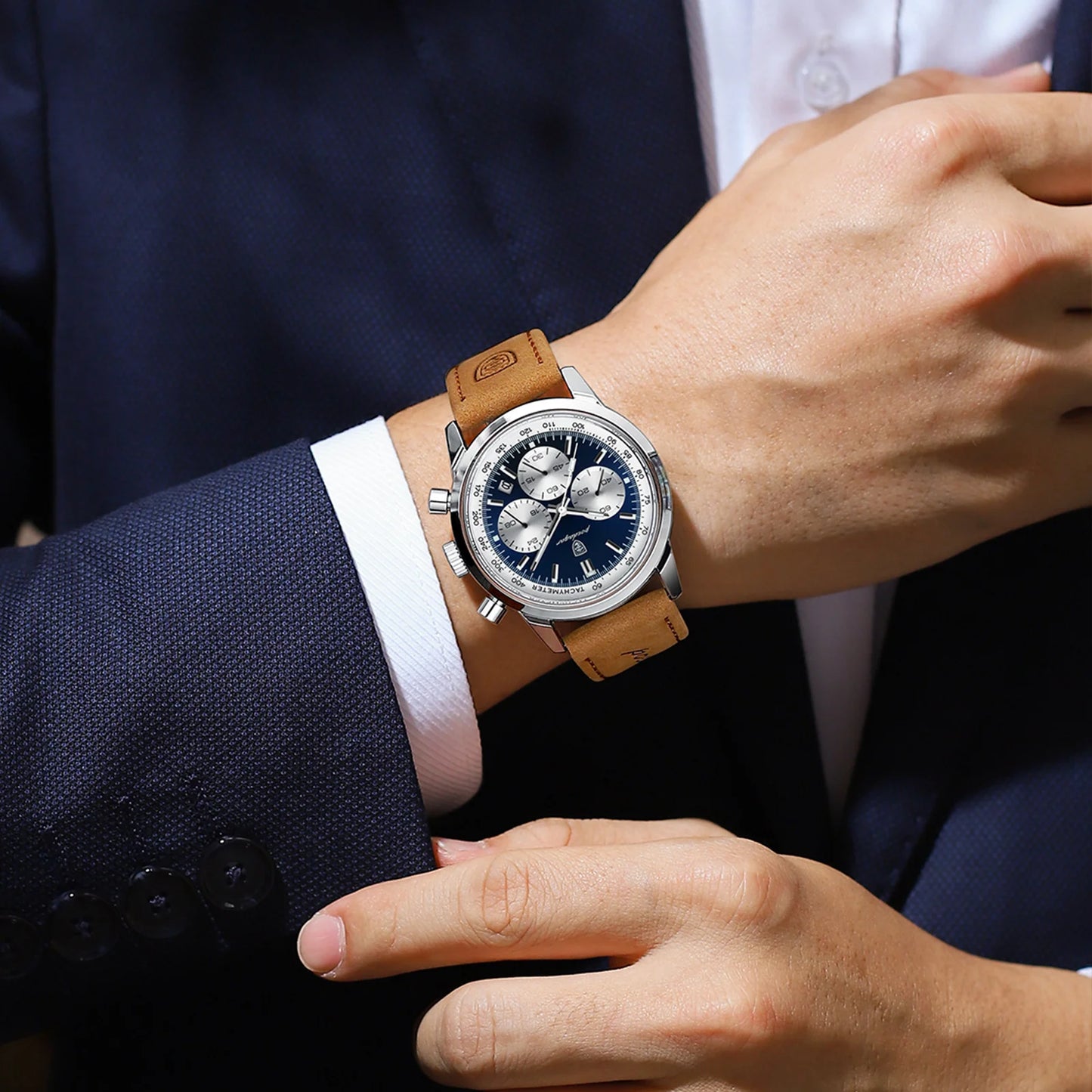 Waterproof Leather Sport wristwatch