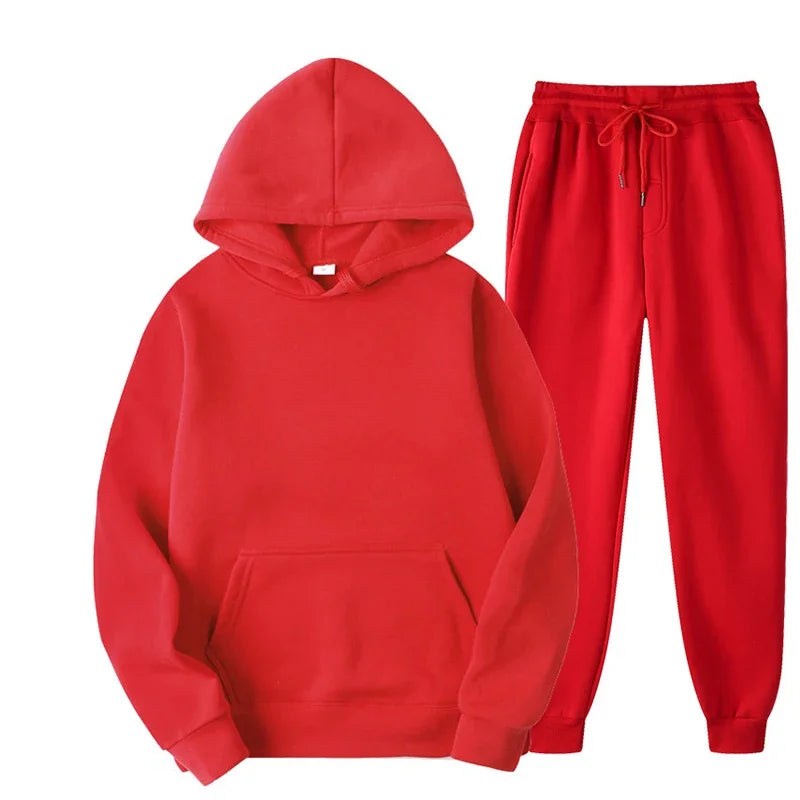 Drawstring Sportswear Pants Set