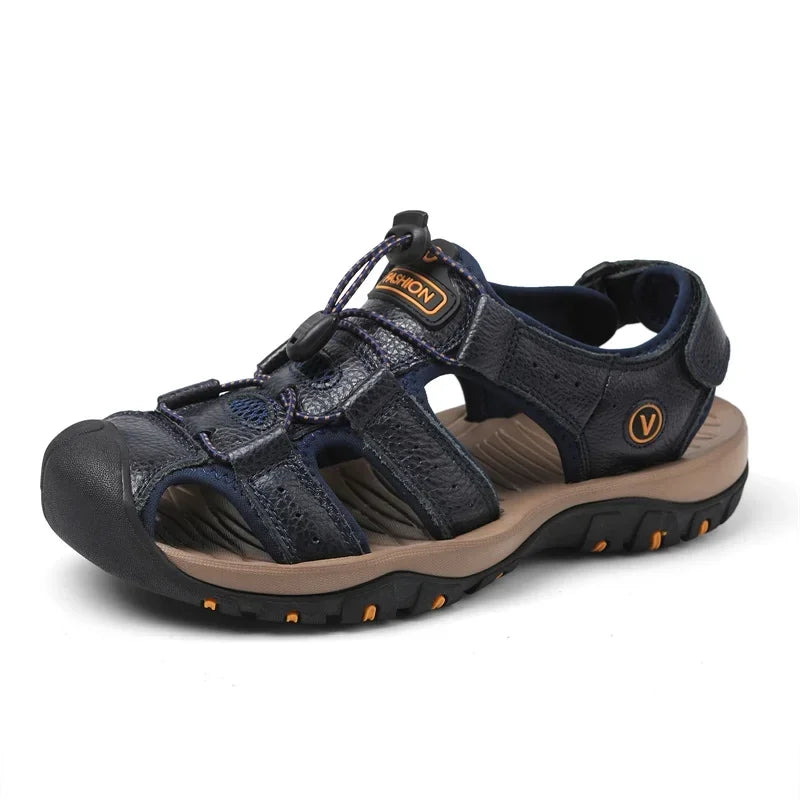Hot Sale Summer Men's Sandals Outdoor Non-slip Men's Beach Sandals Handmade Genuine Leather Men's Shoes Fashion Men Sneakers