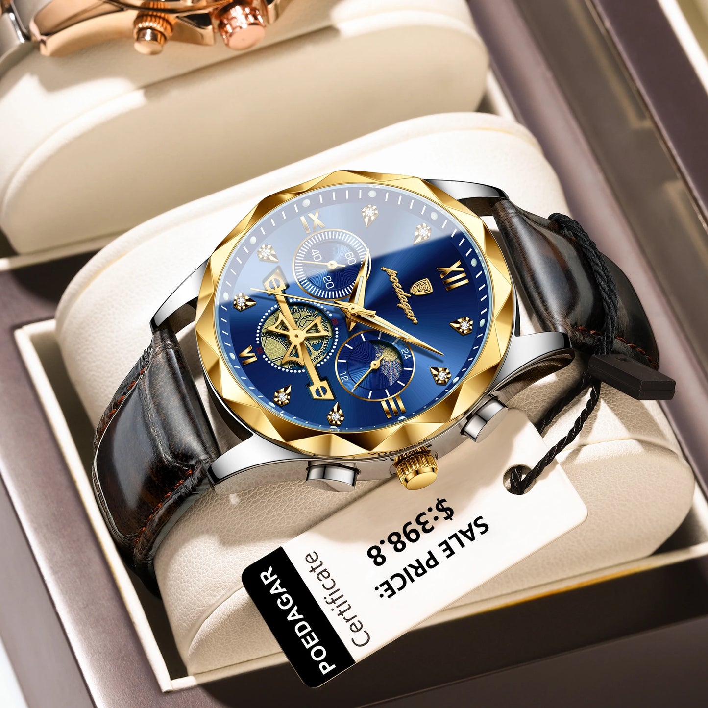 Leather Quartz Waterproof Men's Watches
