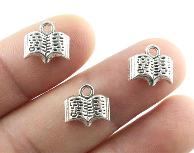 Antique Silver Plated Book Handmade Charms Pendant: