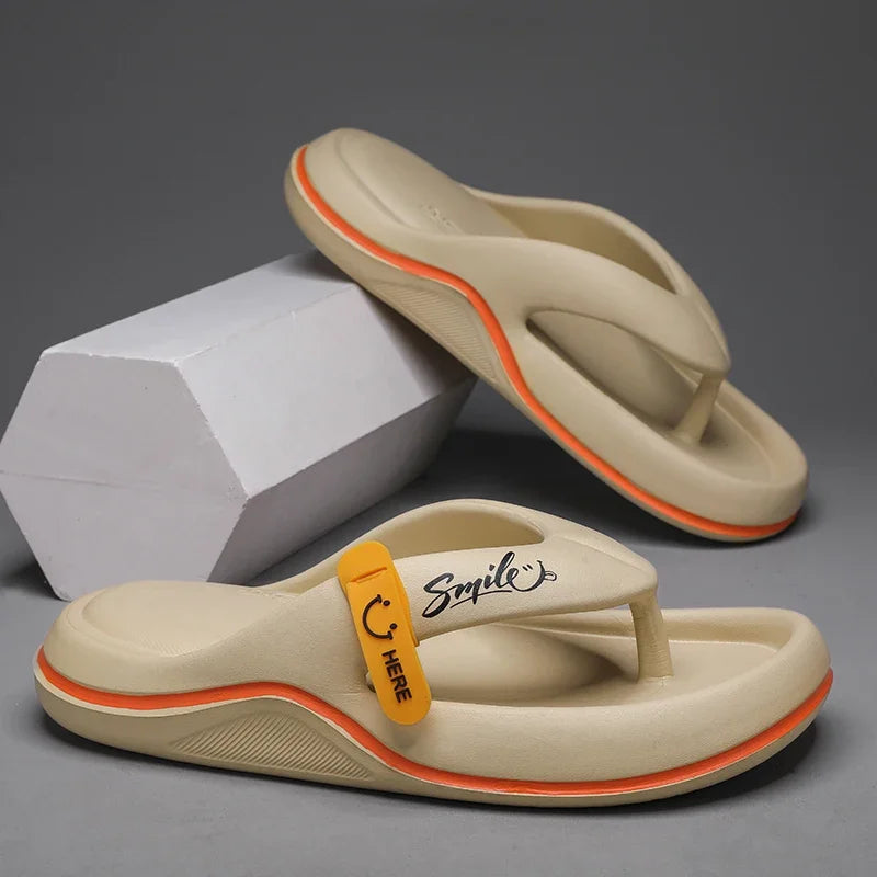 Men's Platform Flip Flops Summer Soft Sole EVA Slippers for Man Outdoor Casual Beach Shoes Home Non-slip Bathroom Slides Sandals