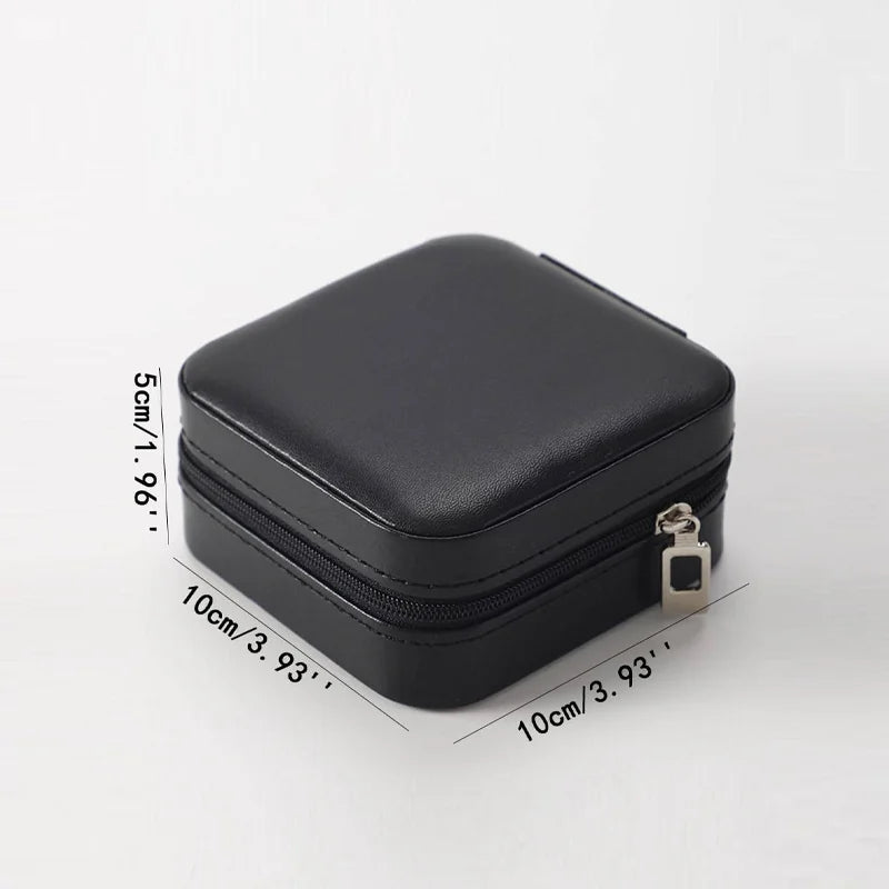 Mini Jewelry Storage Box Portable Home Travel Earrings Necklace Storage Case for Women Ring Organizer PU Leather Display Case