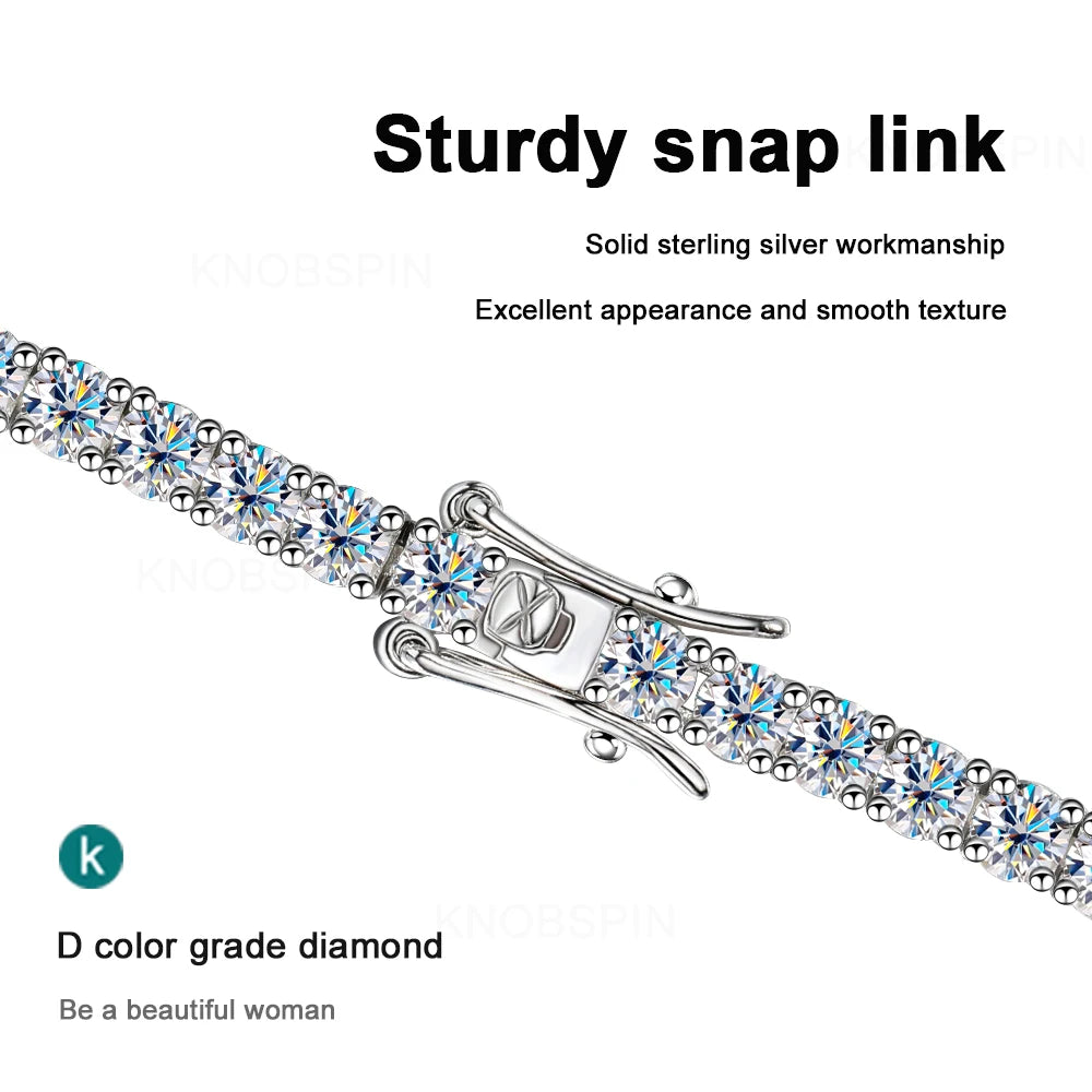 Moissanite Tennis Bracelet Full Diamond Silver Plated 18k