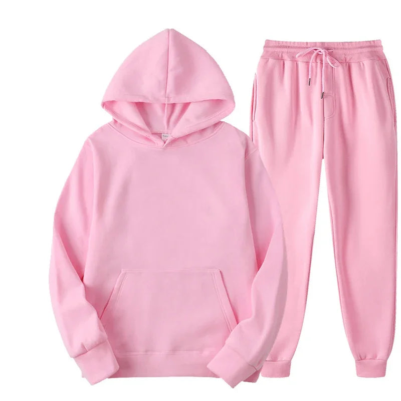 Drawstring Sportswear Pants Set