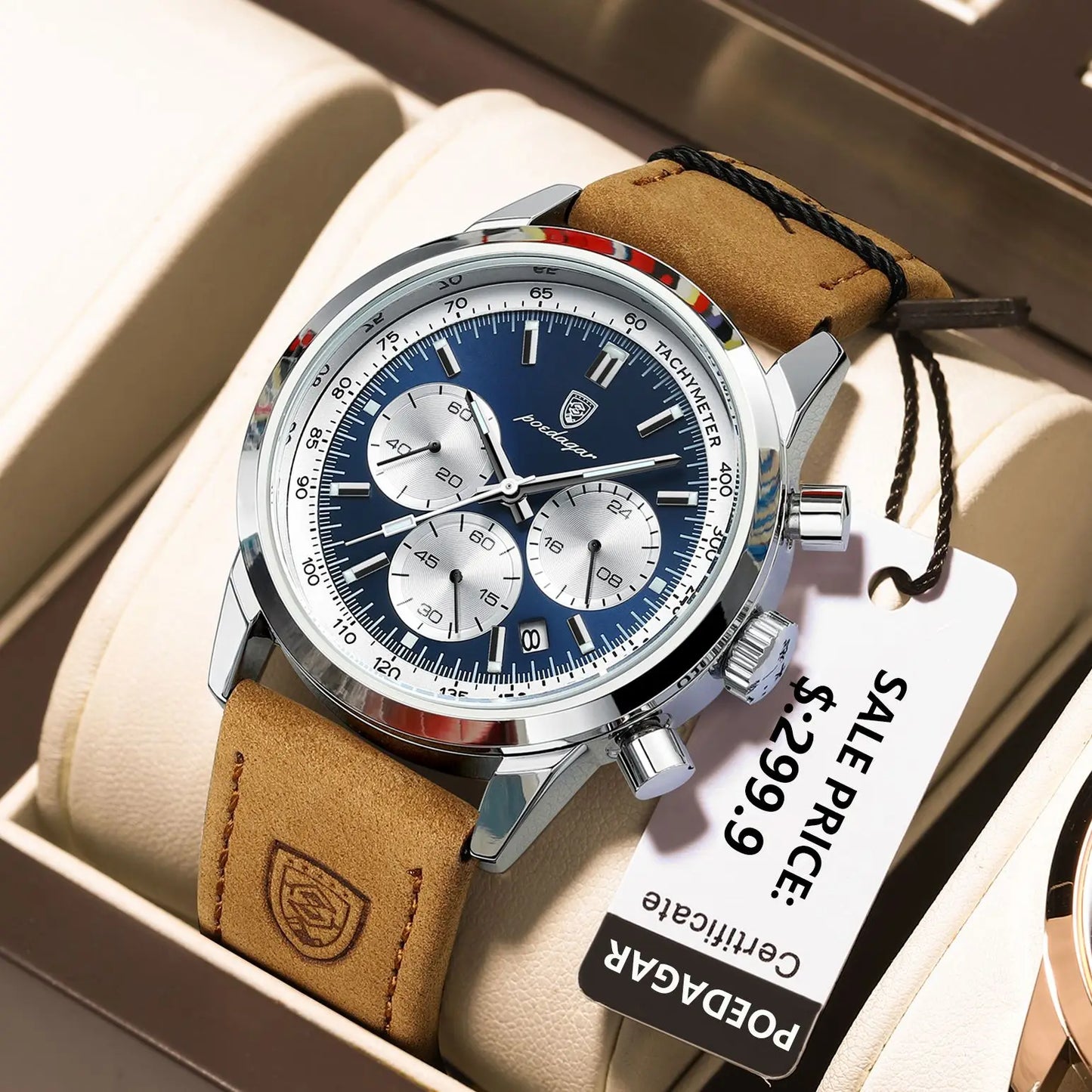 Waterproof Leather Sport wristwatch