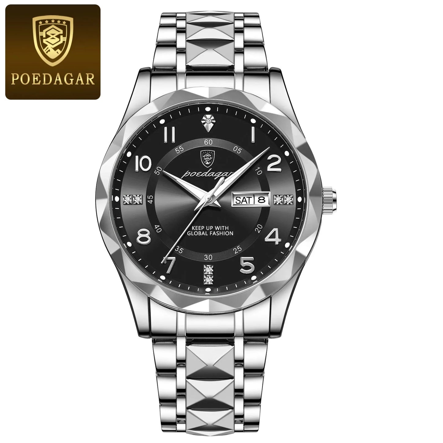 Men Quartz Waterproof Wristwatch Stainless Steel