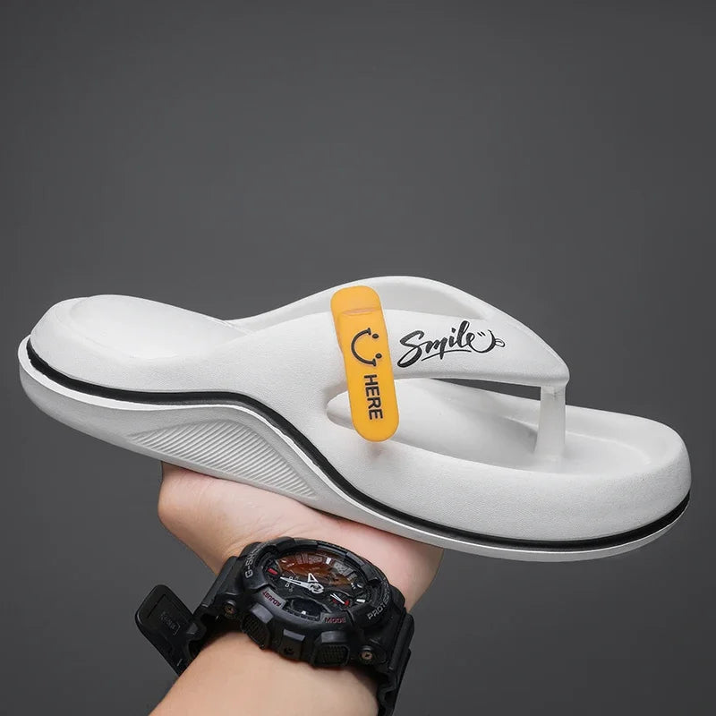Men's Platform Flip Flops Summer Soft Sole EVA Slippers for Man Outdoor Casual Beach Shoes Home Non-slip Bathroom Slides Sandals