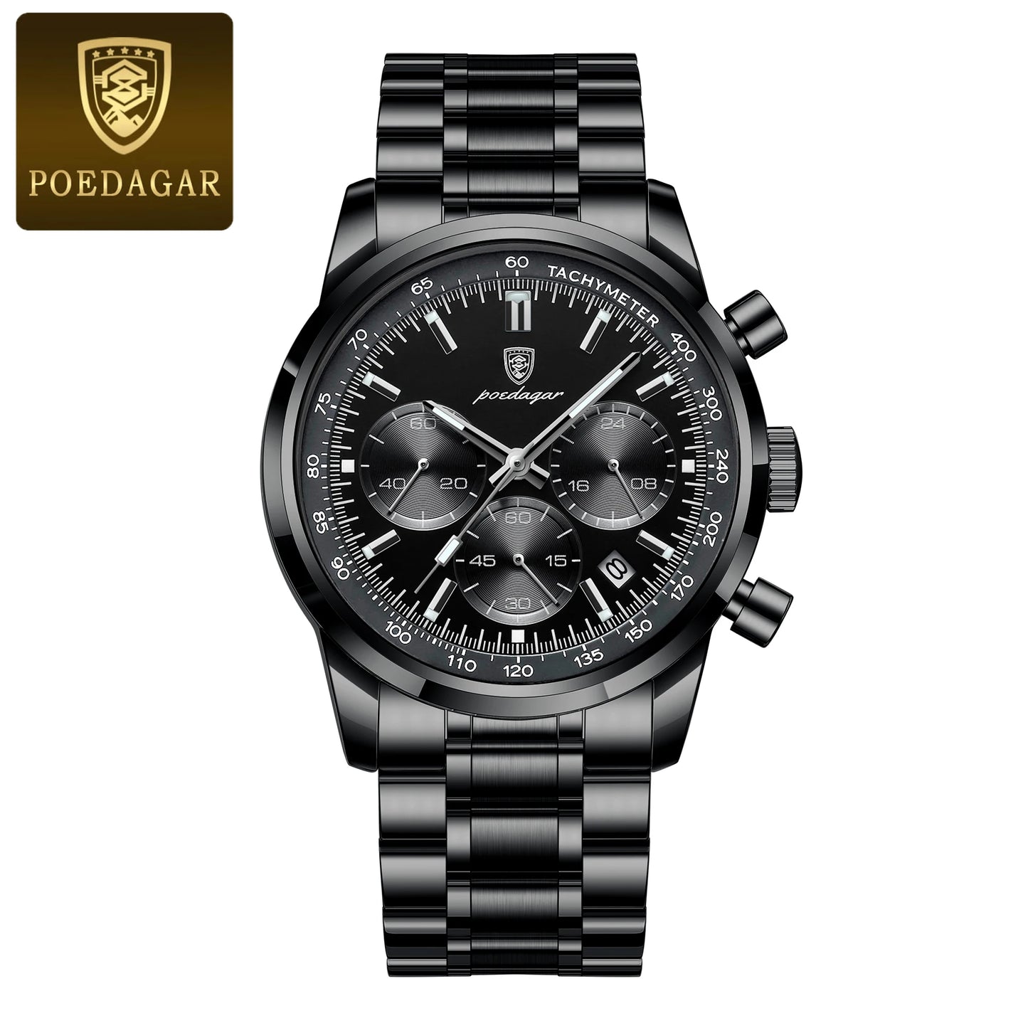 Waterproof Men's Quartz Watch Stainless Steel
