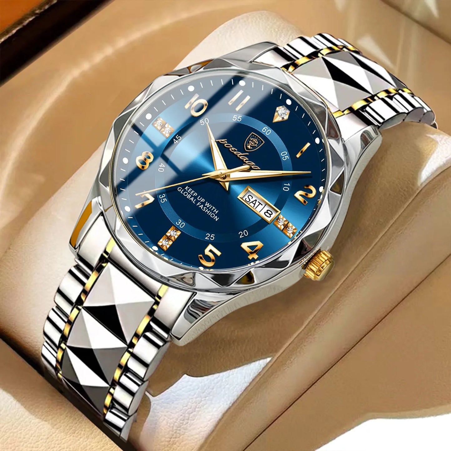 Men Quartz Waterproof Wristwatch Stainless Steel