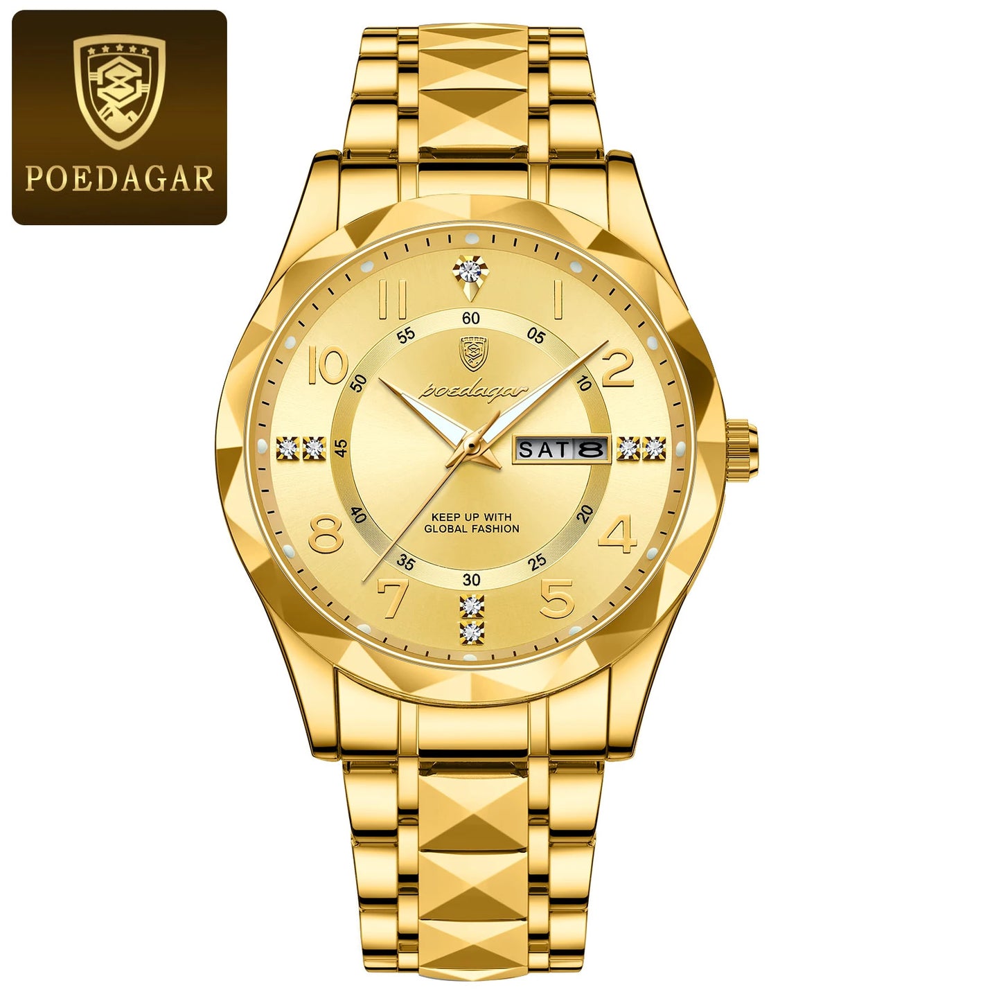 Men Quartz Waterproof Wristwatch Stainless Steel