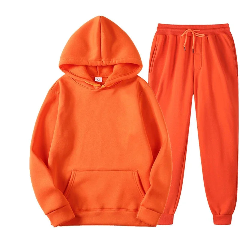 Drawstring Sportswear Pants Set
