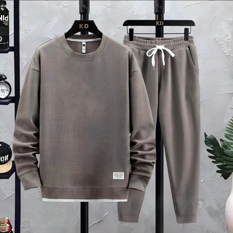 Men's Athletic Tracksuit 2 Piece Waffle Hoodie