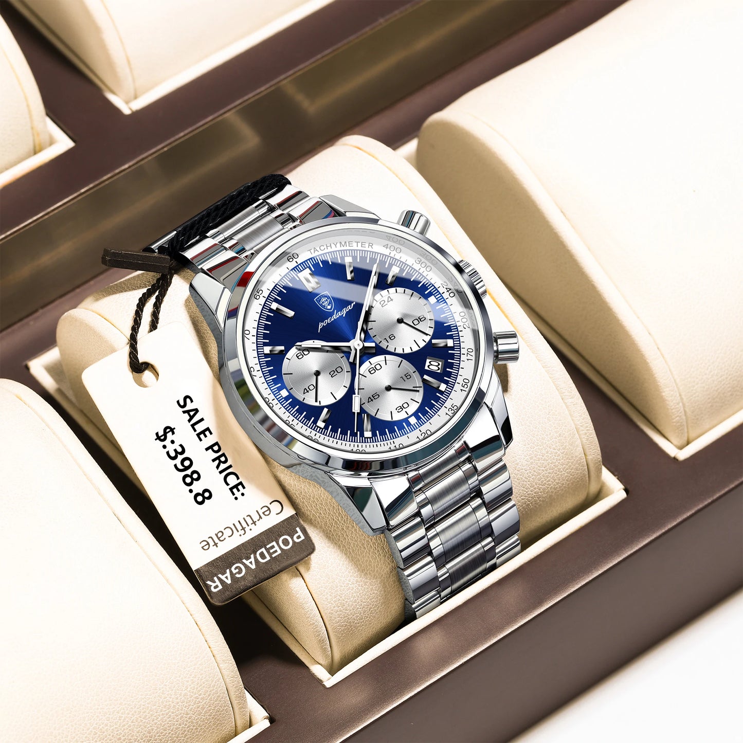 Waterproof Men's Quartz Watch Stainless Steel