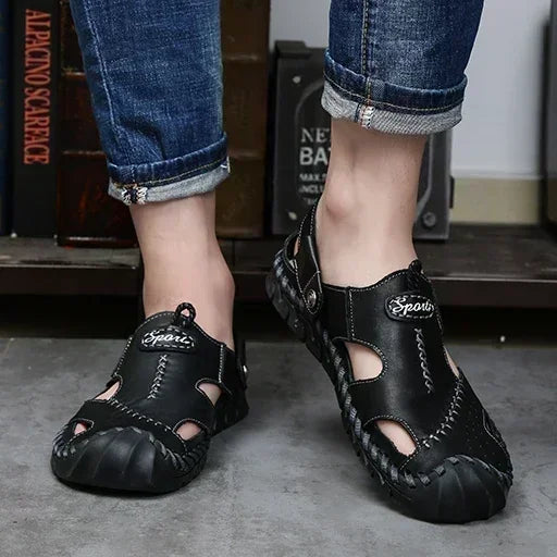 Genuine Leather Sandals Men's Comfortable Slipper Summer Man Sandals 2024 Trending Man's Leather Sandal Designer Men's Shoes