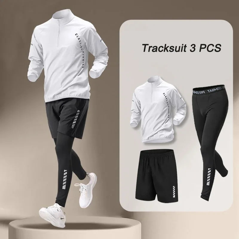 Men's Quick Dry Jacket Outdoor Fitness Running Set